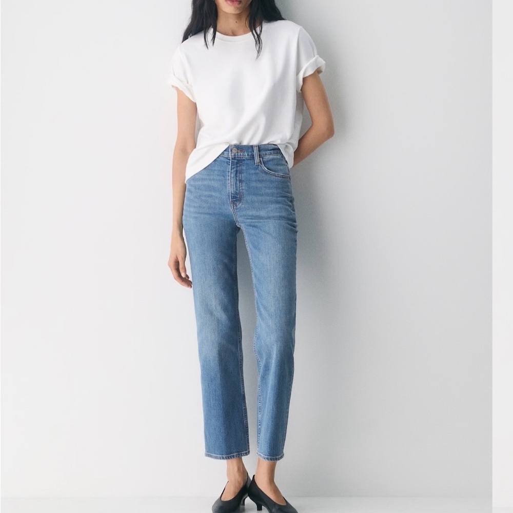 Denim Forum Arlo High-Rise Straight Leg Women Jeans - Light Blue